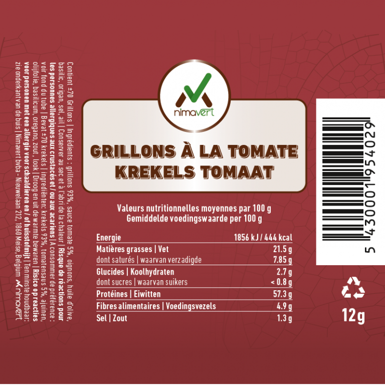gedroogde krekels tomaat